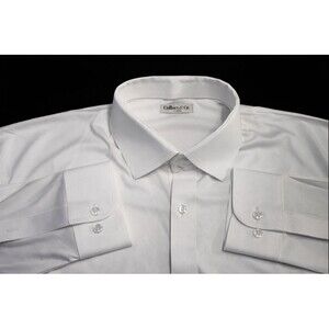 NWOT Collars & Co Men’s XL Quattro Flex Dress Shirt Long Sleeve White Solid Read